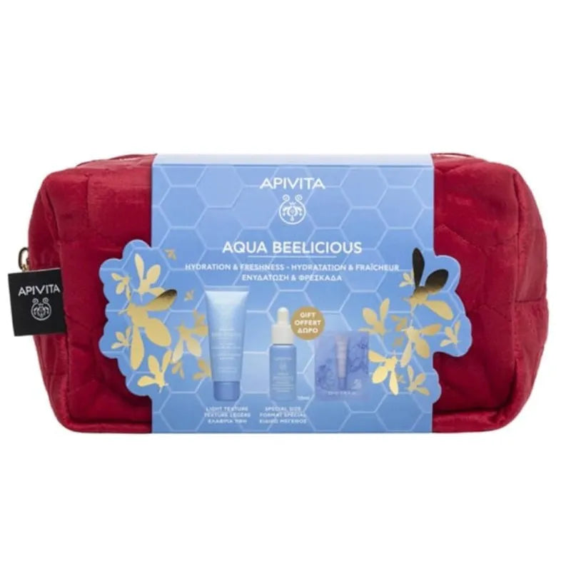Apivita Cofanetto Natale Beelicious Texture Leggera per Idratazione Viso e Occhi crema 40ml + booster 15ml + gel occhi 1,5ml