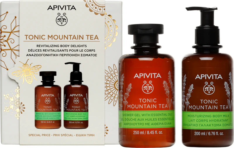 APIVITA NATALE Tonic Mountain Tea Shower Gel & Body Milk Set