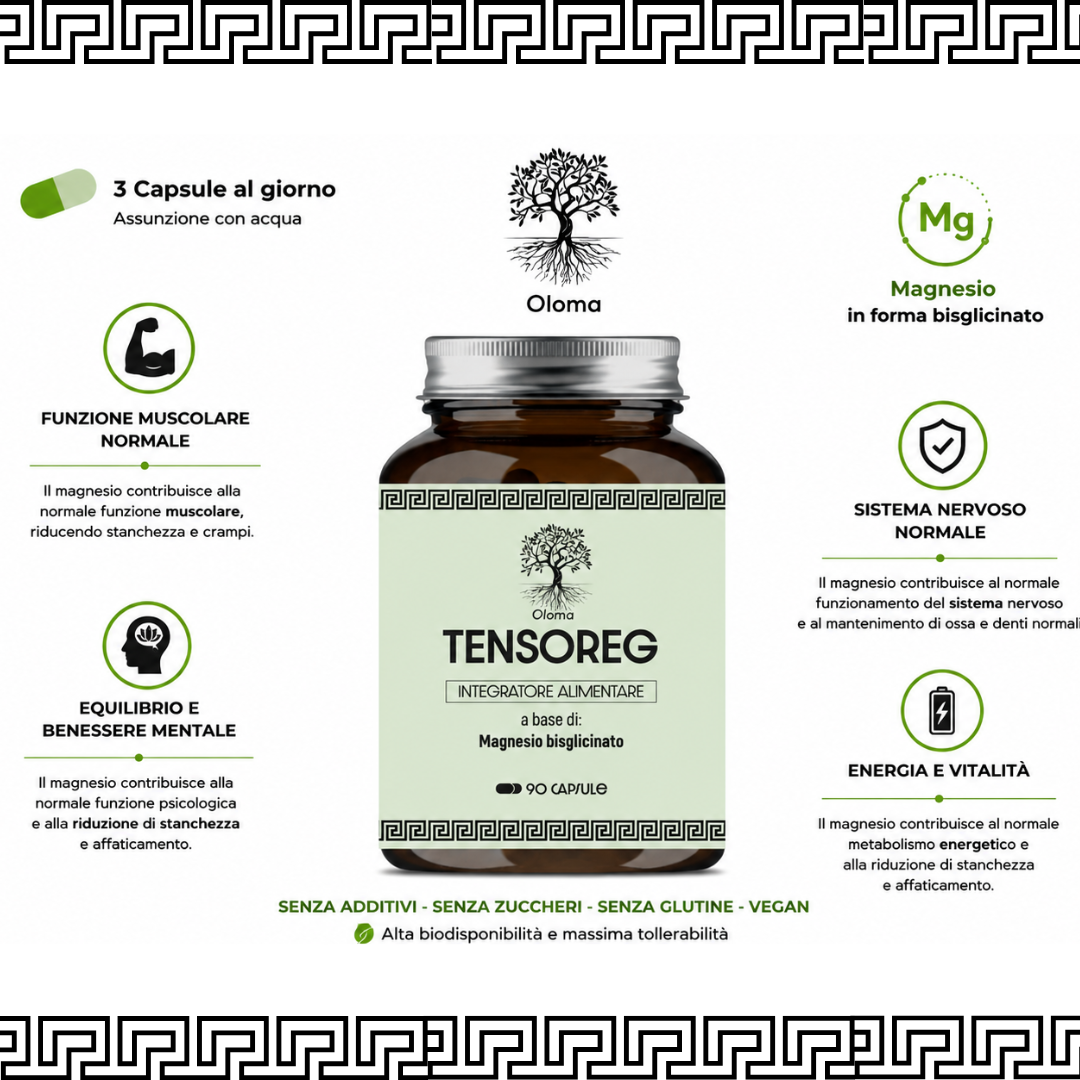 TENSOREG MAGNESIO BISGLICINATO- ALTO ASSORBIMENTO ECCIPIENTI SELEZIONATI