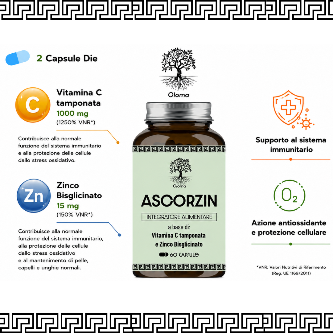 ASCORZIN  - VITAMINA C TAMPONATA E ZINCO BISGLICINATO 60 CAPSULE