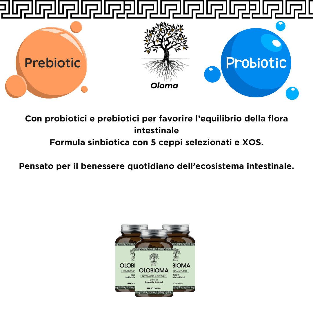 OLOBIOMA - PREBIOTICI E PROBIOTICI SELEZIONATI - FERMENTI LATTICI 30 CPS - LATTOBACILLI E BIFIDOBATTERI