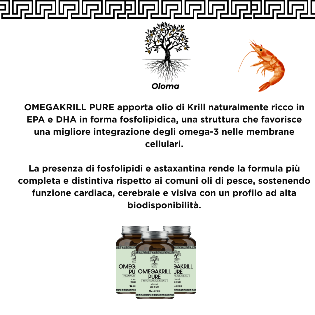 OMEGAKRILL PURE - OMEGA 3 DA KRILL - FORMA FOSFOLIPIDICA A MAGGIOR BIODISPONIBILITà - 60 PERLE
