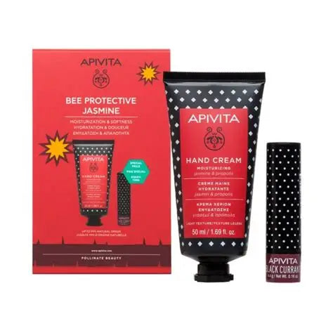 Apivita Promo Xmas Crema Mani gelsomino + Balsamo Labbra CASTAGNO